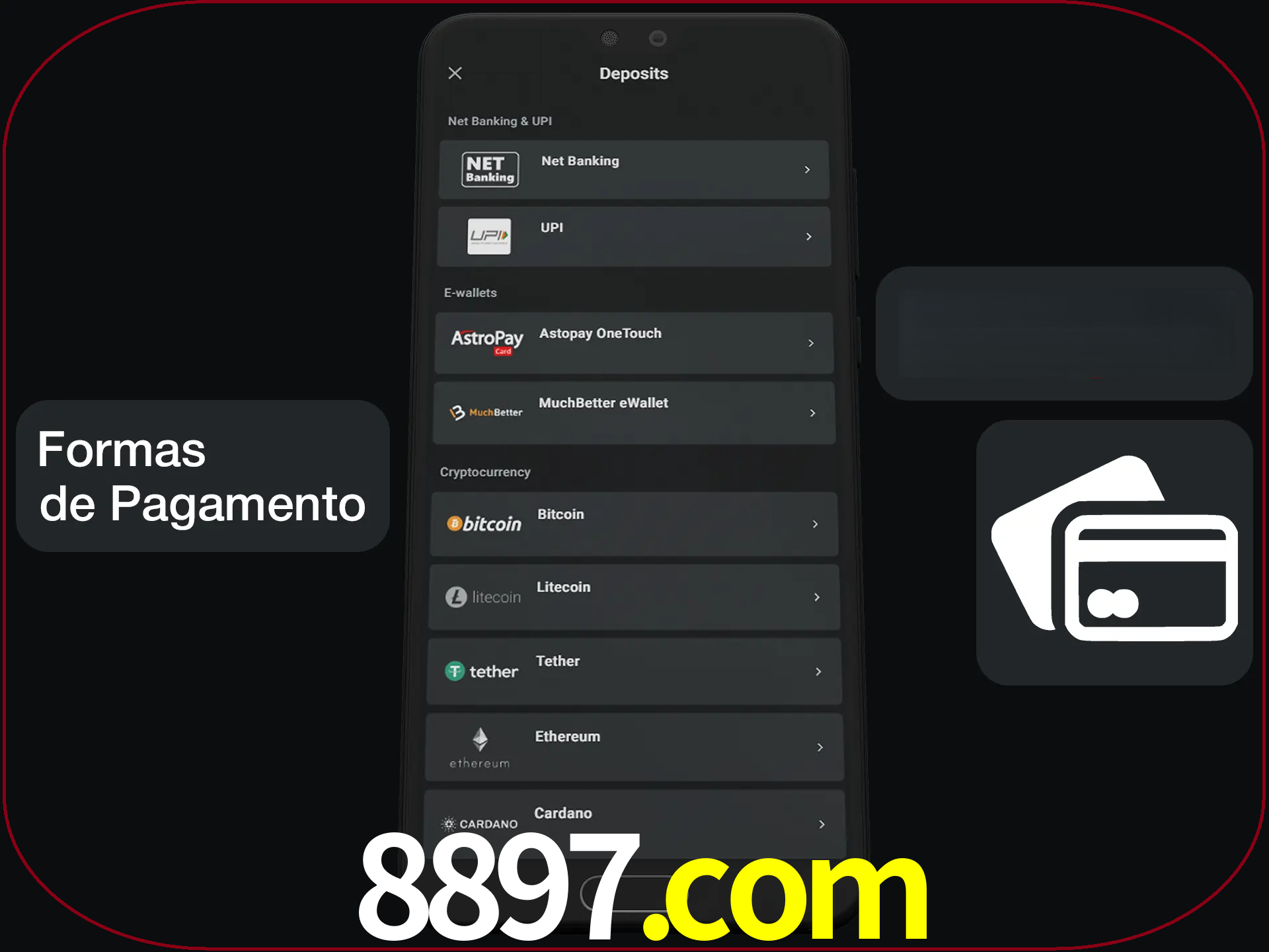 Escolha a forma de pagamento de sua preferência.